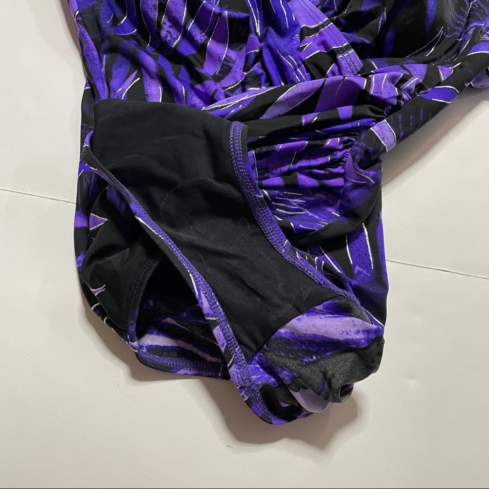 Miraclesuit Rouched One Piece Swimsuit Faux Wrap Style Spaghetti Strap Summer - Picture 5 of 9
